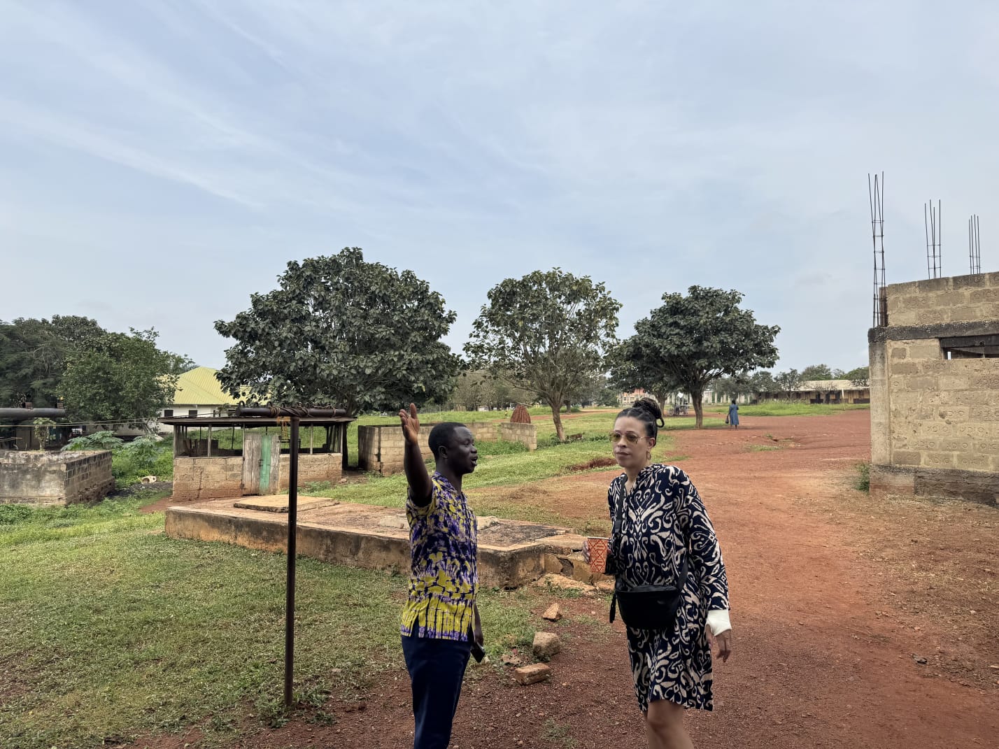 RANT team member walking a campus site with an institute staff member