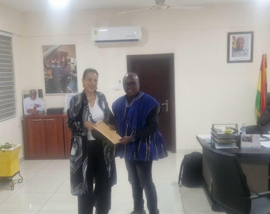 RANT representative with the Head Director of the Ghana TVET Service at the official sign-off of the Ashanti Project
