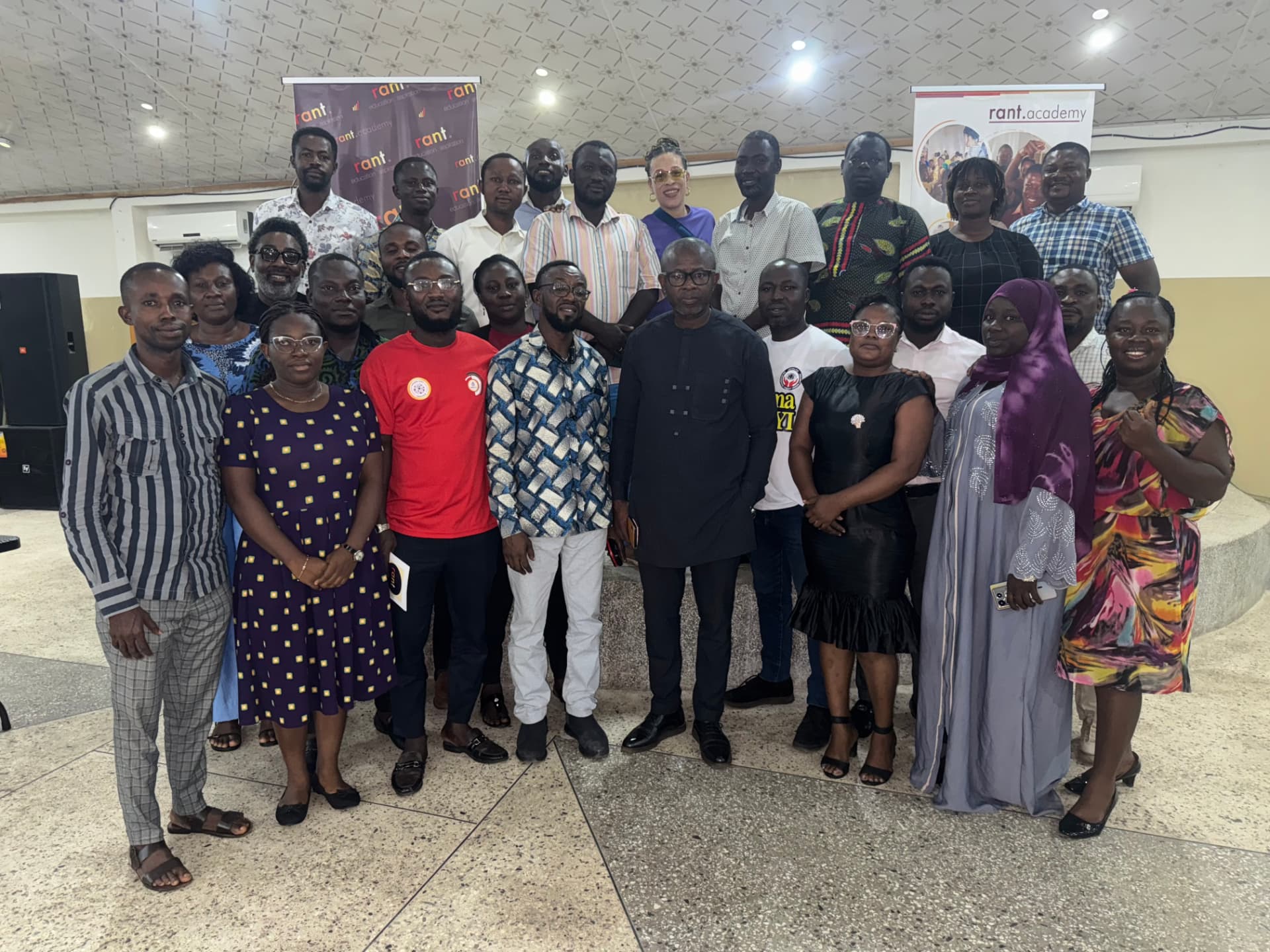 Educators and facilitators gathered for a group photograph at a RANT training event